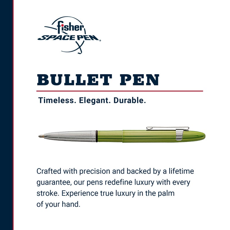 Fisher Space Pen Aurora Borealis Bullet Space Pen, Ballpoint, Lime Green, Black Ink, Pocket Clip, Gift Box - Image 2